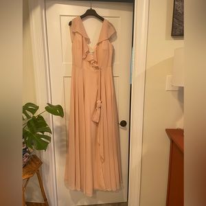 Tulle & Chantilly SKU#TBQP489 Ruffled Long V-neck Chiffon Bridesmaid Dress Sz 10